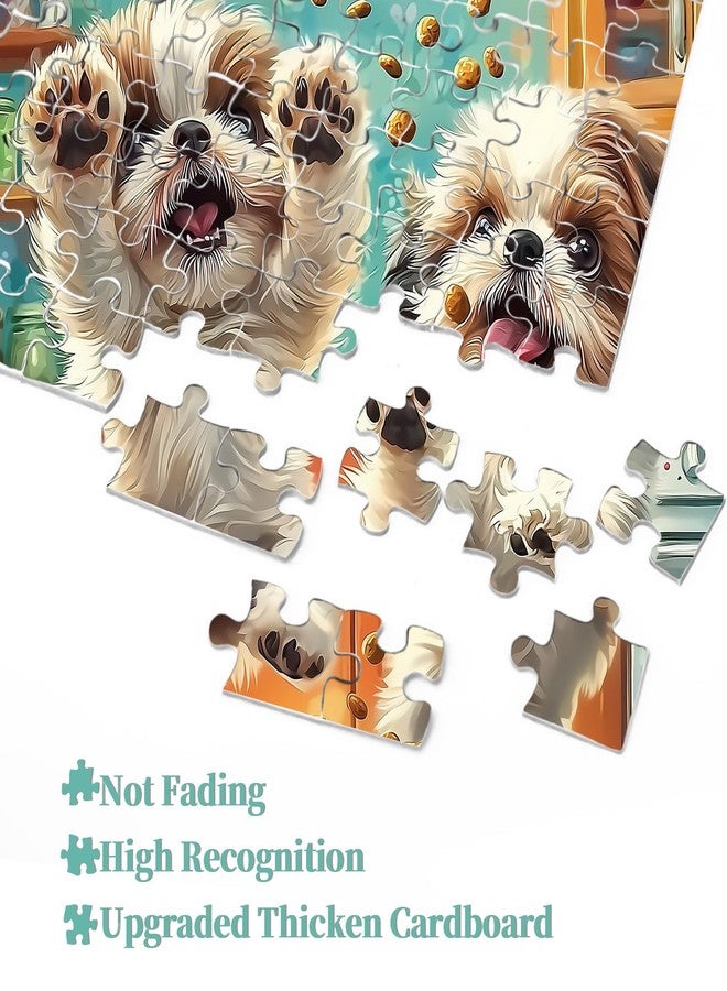PICKFORU Shih Tzu Snack Time Puzzles for Adults 1000 Pieces, Funny Dog Kitchen Jigsaw Puzzle, Challenging Difficult Unique Cute Puppy Theme as Wall Decor - Image 5